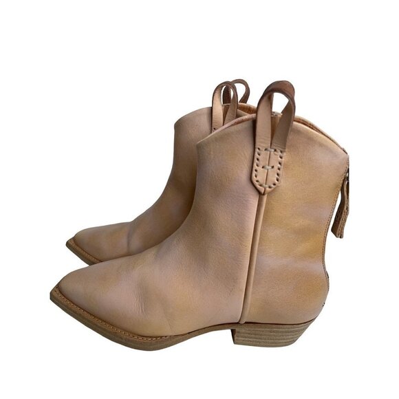 We The Free People Wesley Ankle Boots Tan Leather Size 36 US 6 New - Picture 4 of 6